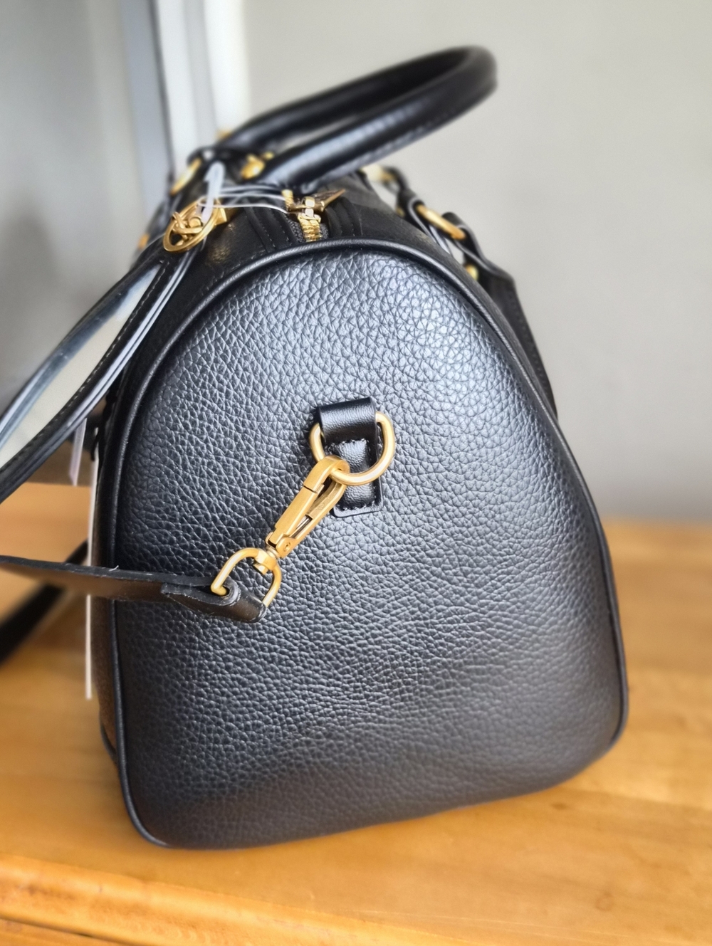 NWT Viral Steve Madden Bboden Black Rowan Boston Bag - Leather Satchel Crossbody - Picture 6 of 10